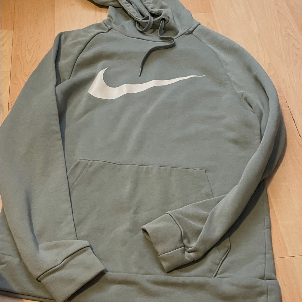 Nike Sage Green Hoodie with White Swoosh